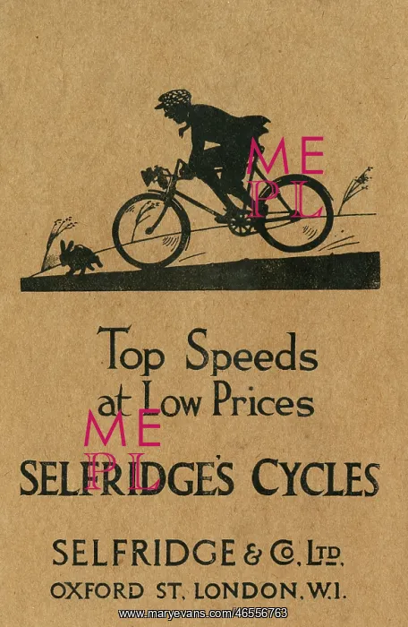 : Selfridges cycle advertisement by H. L. Oakley : Selfridges cycle advertisement by H. L. Oakley
