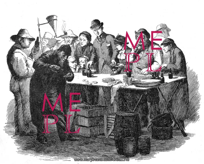 : Selling oysters 1886 : Selling oysters 1886