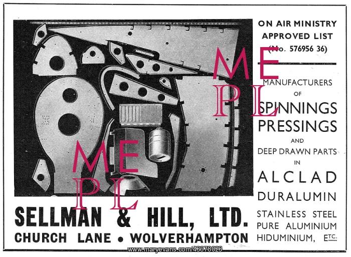 : Sellman & Hill - Sheet Metal Workers. Spinnings & Pressings : Sellman & Hill - Sheet Metal Workers. Spinnings & Pressings