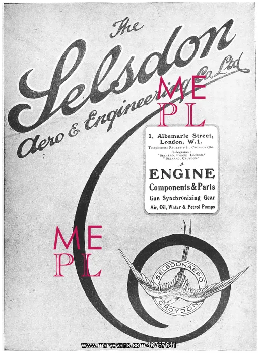 : Selson Engineering - Aeronautical Engineers 1918 : Selson Engineering - Aeronautical Engineers 1918