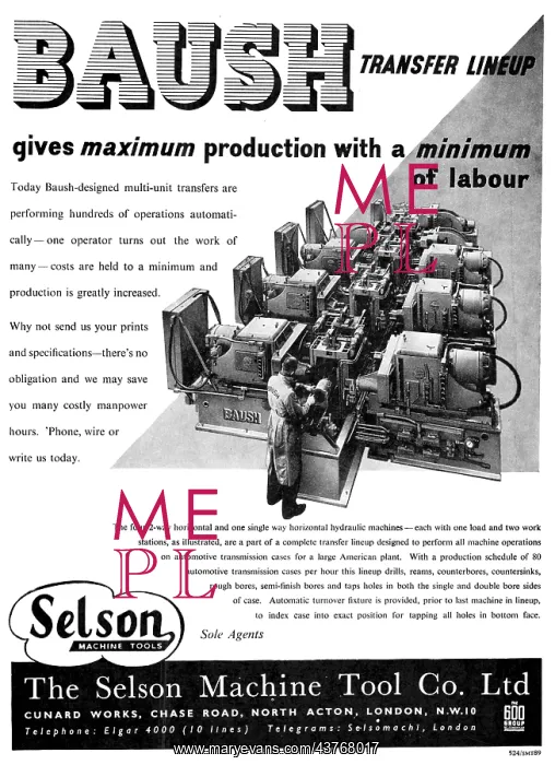 : Selson Machine Tools BAUSH Multi Unit Transfers : Selson Machine Tools BAUSH Multi Unit Transfers