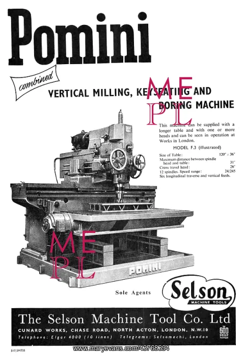 : Selson Machine Tools Pomini Vertical : Selson Machine Tools Pomini Vertical