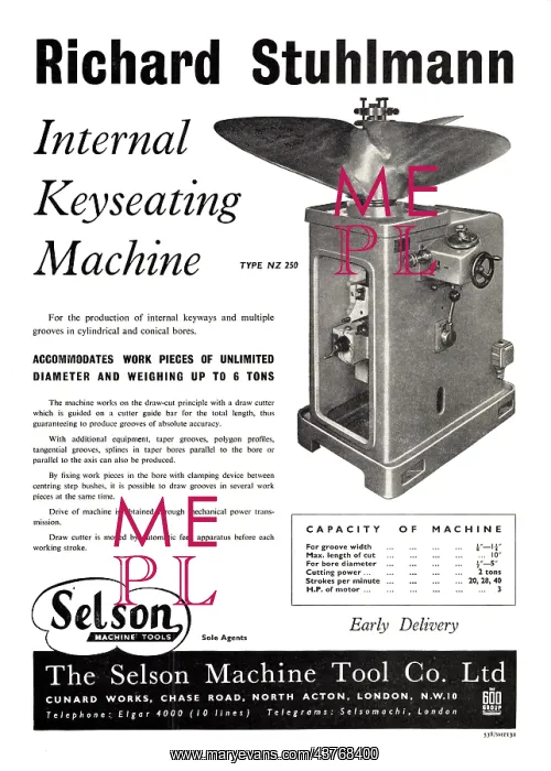 : Selson Machine Tools Richard Stuhlmann Keyseating Machine : Selson Machine Tools Richard Stuhlmann Keyseating Machine
