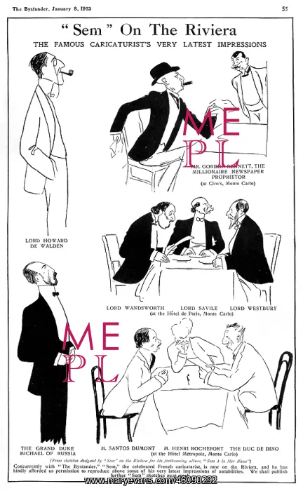 : Sem on the Riviera, famous personalities 1913 : Sem on the Riviera, famous personalities 1913