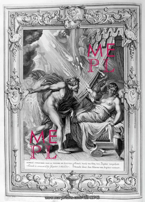  : Semele consumed by the fire of Zeus. Engraved