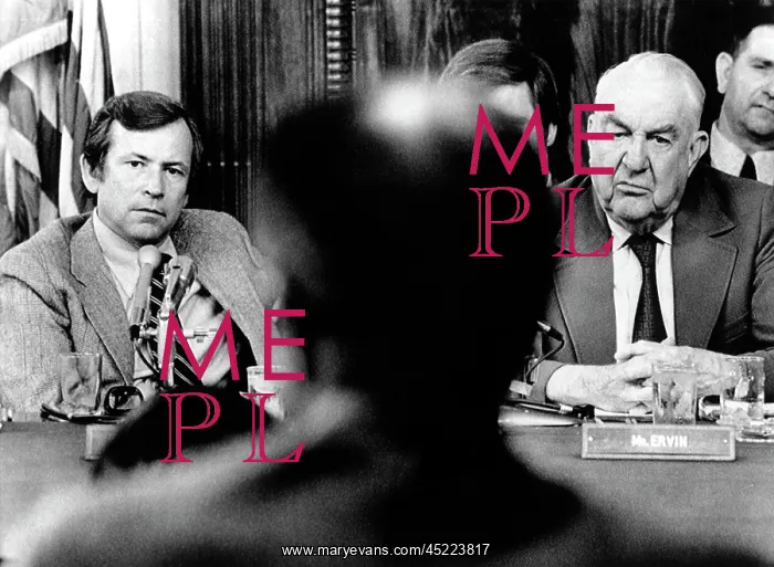 : Sen. Howard Baker, Sen. Sam Ervin, listening ? : Sen. Howard Baker, Sen. Sam Ervin, listening ?