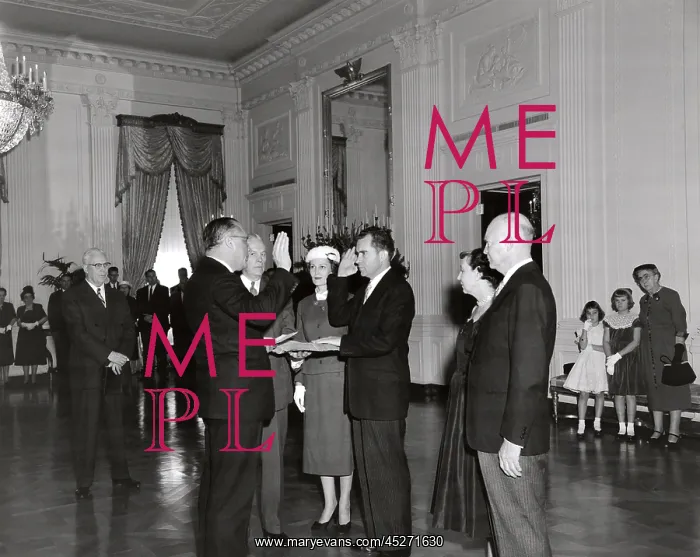 : Sen. William Knowland administers the Oath of Office : Sen. William Knowland administers the Oath of Office