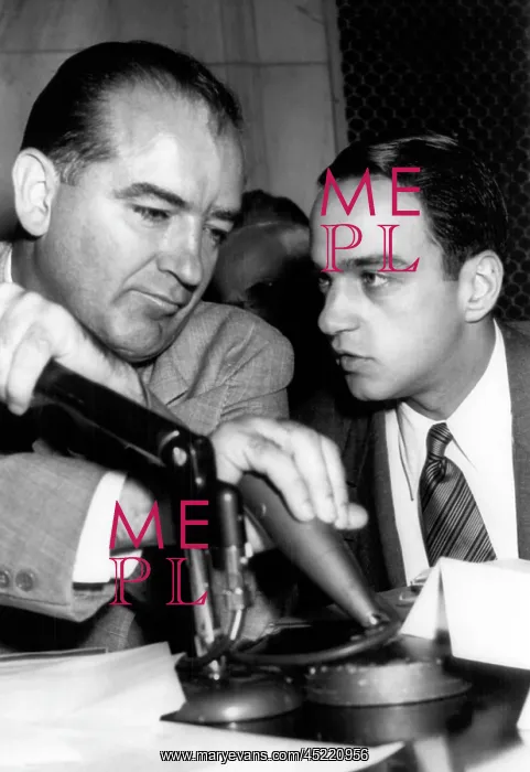 : Senator Josephn McCarthy confers with his ? : Senator Josephn McCarthy confers with his ?