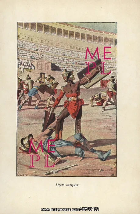 : Sepeos standing over a vanquished gladiator : Sepeos standing over a vanquished gladiator