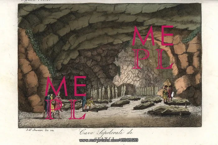 : Sepulchral cave with mummies of the Guanche : Sepulchral cave with mummies of the Guanche