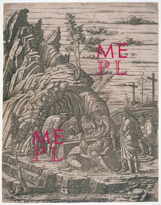 : Sepulture. School of Andrea Mantegna (1431-1506). Sepulture - B 2. Engraving : Sepulture. School of Andrea Mantegna (1431-1506). Sepulture - B 2. Engraving