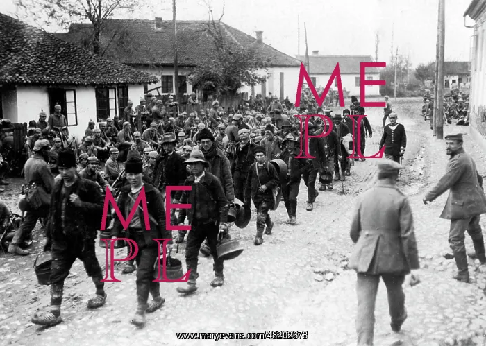 : The Serbian conscripts marching off, 1916 : The Serbian conscripts marching off, 1916