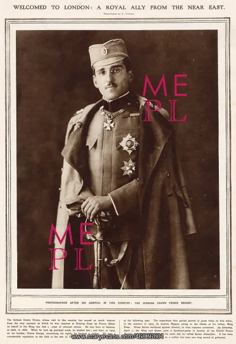 : Serbian Crown Prince Alexander 1916 : Serbian Crown Prince Alexander 1916