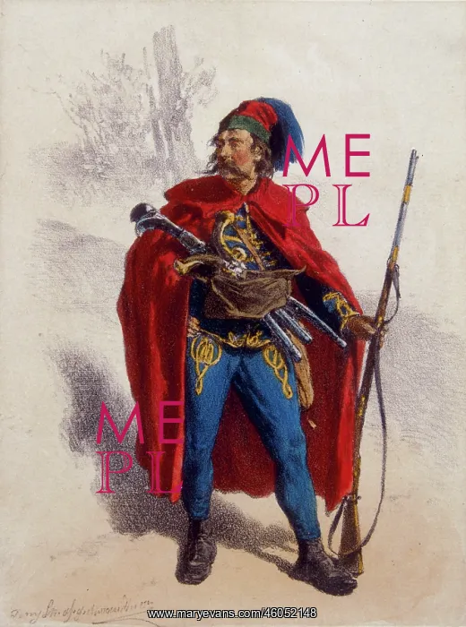  : Seresaner. Pictures of the k.u.k. militaries: Seresaner. Colour Litograph. Around 1870