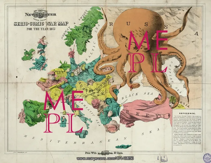  : Serio-comic war map for the year 1877
