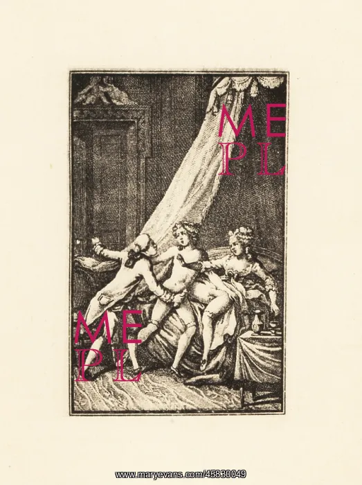 : A servant aids aristocratic love-making, 18th century : A servant aids aristocratic love-making, 18th century