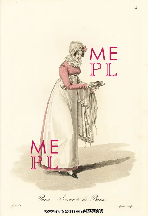 : Servant at the baths, Paris, early 19th century : Servant at the baths, Paris, early 19th century