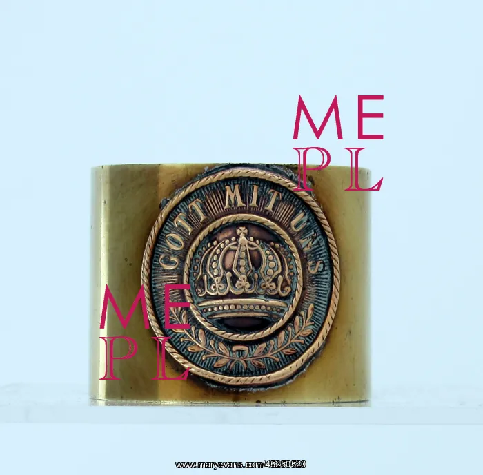 : Serviette ring with the centre of a German belt buckle : Serviette ring with the centre of a German belt buckle