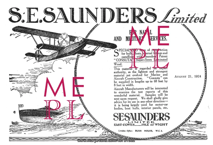 : S.E.Saunders - Naval & Military Aircraft Constructors : S.E.Saunders - Naval & Military Aircraft Constructors