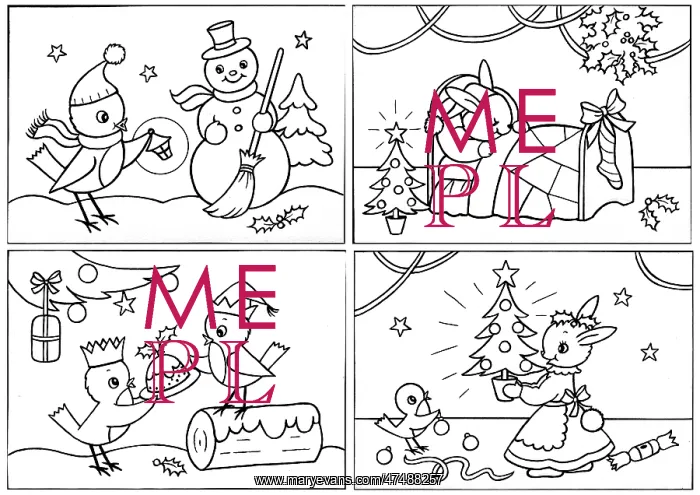 : Set of four colouring cards