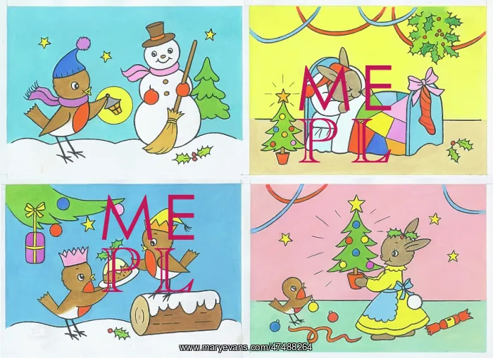  : Set of four colouring cards