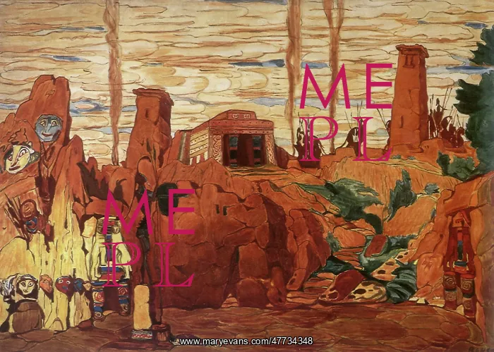  : Set design for Helene de Sparte, by Bakst