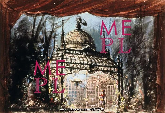 : Set design for Mozart's Magic Flute, 1791 (1863) : Set design for Mozart's Magic Flute, 1791 (1863)