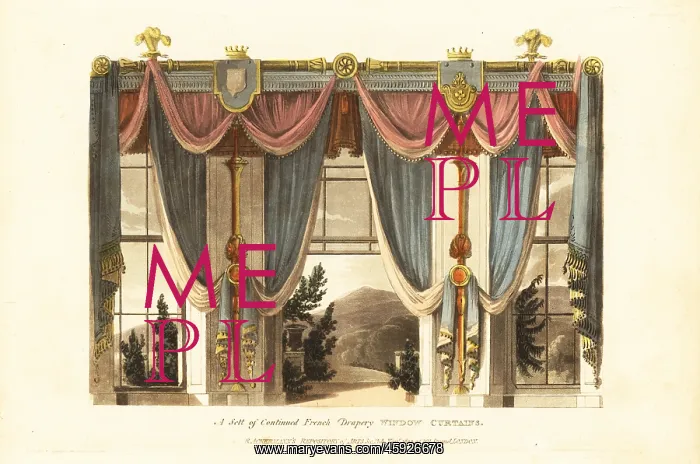: A sett of continued French drapery window curtains, 1811 : A sett of continued French drapery window curtains, 1811