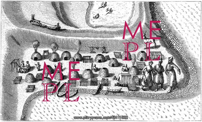 : Settlement in Russian Lapland in 1594, showing : Settlement in Russian Lapland in 1594, showing