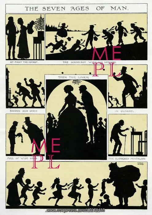 : The Seven Ages of Man - silhouette by Chris Heaps : The Seven Ages of Man - silhouette by Chris Heaps