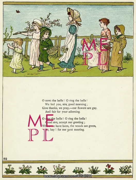 : Seven children carrying flowers : Seven children carrying flowers