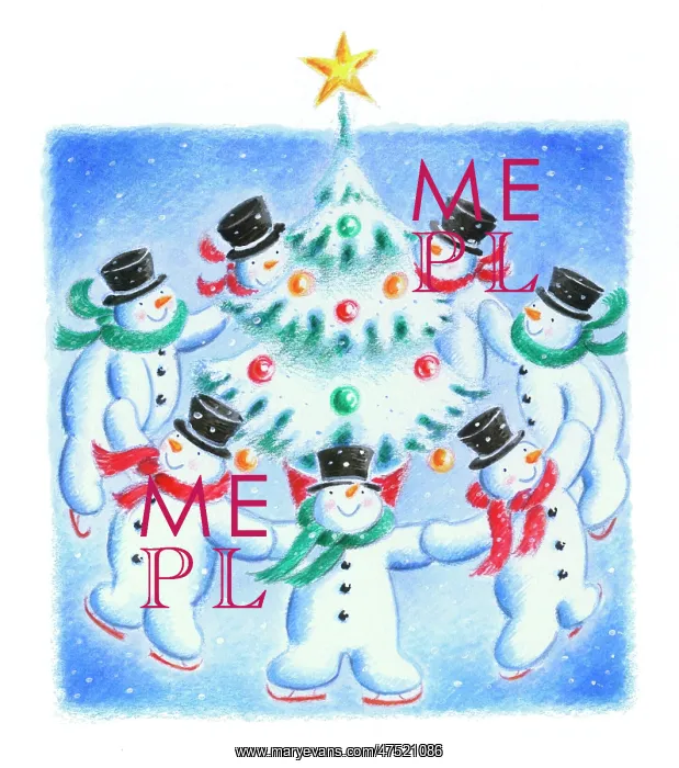 : Seven snowmen skating round a Christmas tree : Seven snowmen skating round a Christmas tree