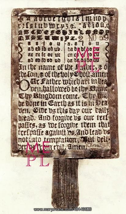 : Seventeenth century Horn Book, teaching aid : Seventeenth century Horn Book, teaching aid