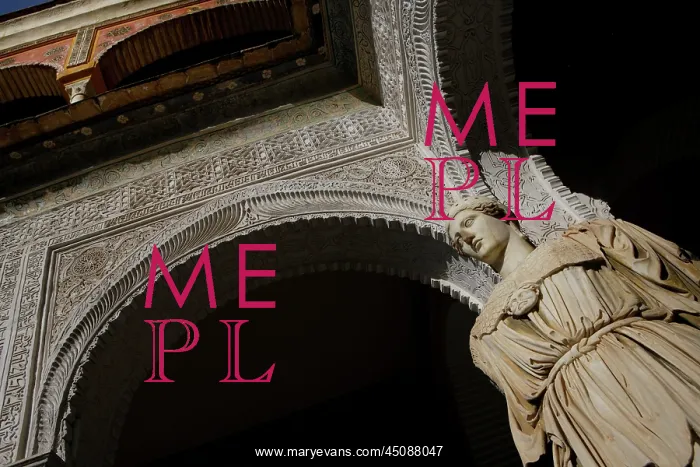 : Seville. Oblique low angle view of Roman statue of Minerva in the Central Patio : Seville. Oblique low angle view of Roman statue of Minerva in the Central Patio