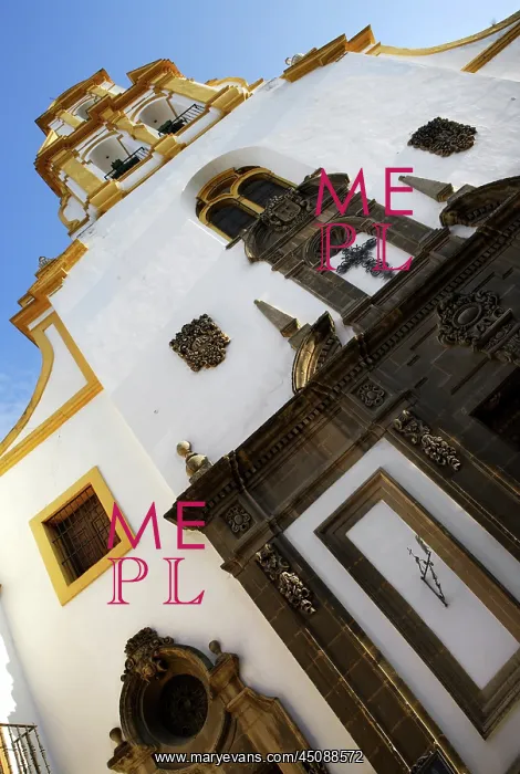 : Seville. Oblique low angle view of the Parish Church of Santa Cruz : Seville. Oblique low angle view of the Parish Church of Santa Cruz