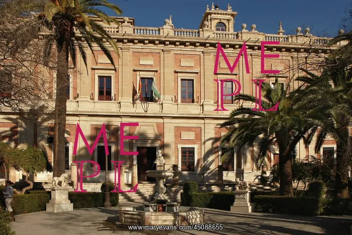 : Seville. Low angle view of the Archivo General de Indias : Seville. Low angle view of the Archivo General de Indias