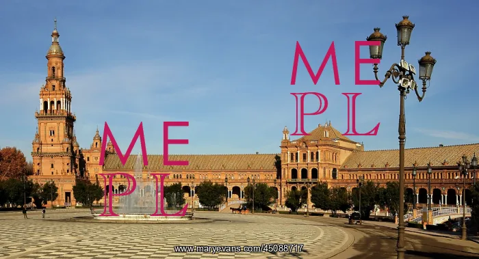 : Seville. Low angle view of Plaza de Espana, Seville : Seville. Low angle view of Plaza de Espana, Seville