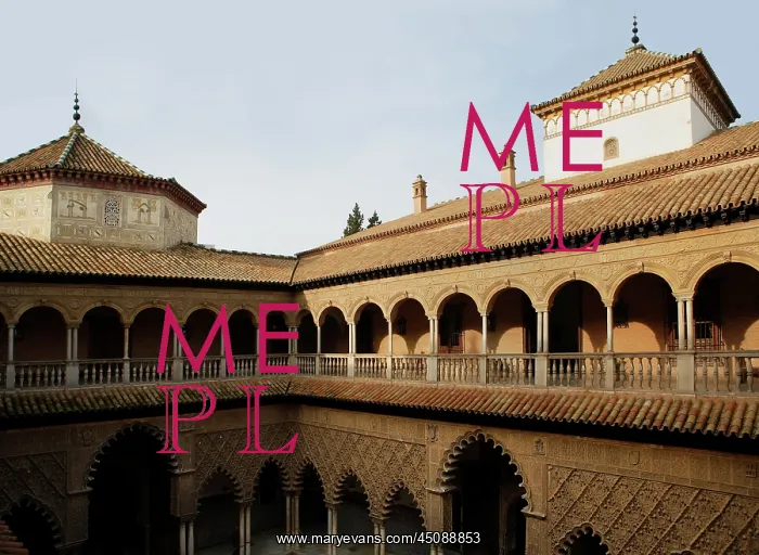  : Seville. High angle view of Patio de las Doncellas 