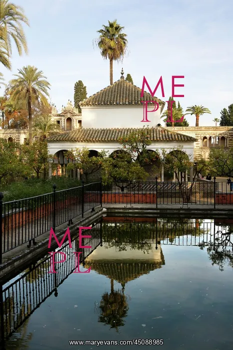 : Seville. Detail of Gardens, Real Alcazar, Seville : Seville. Detail of Gardens, Real Alcazar, Seville