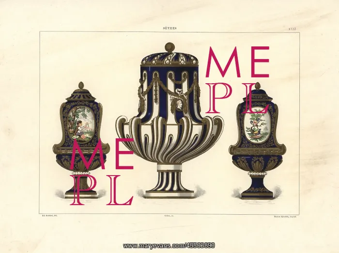 : Three Sevres vases : Three Sevres vases