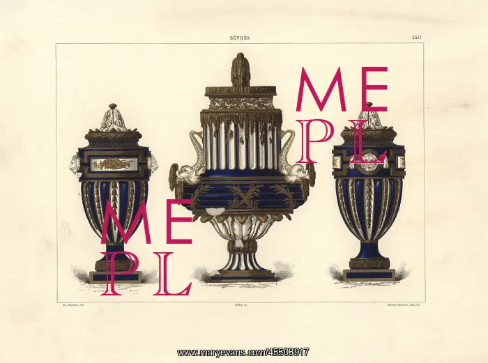 : Three Sevres vases : Three Sevres vases