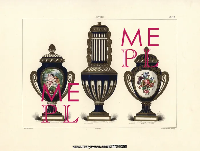 : Three Sevres vases : Three Sevres vases