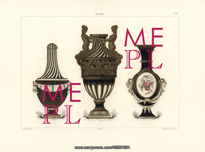 : Three Sevres vases : Three Sevres vases