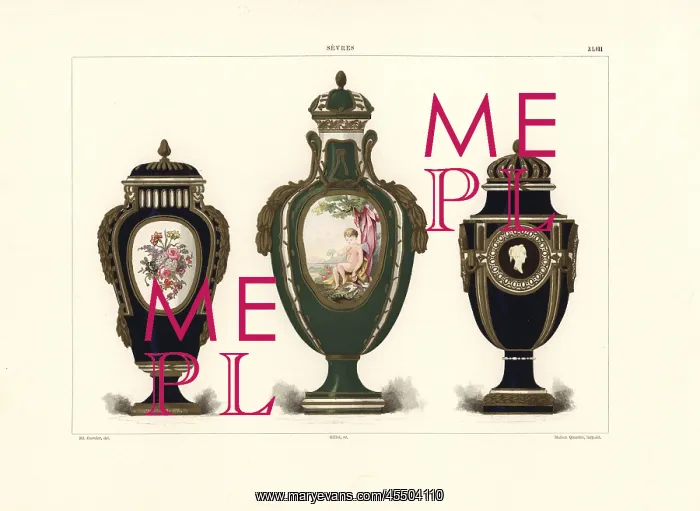 : Three Sevres vases : Three Sevres vases
