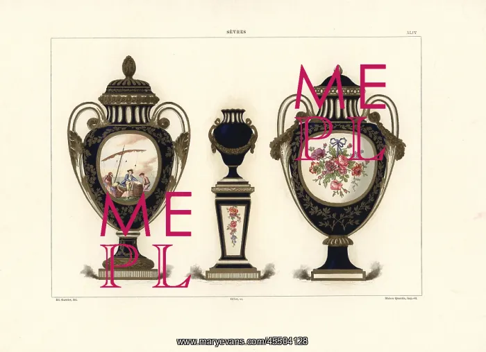 : Three Sevres vases : Three Sevres vases
