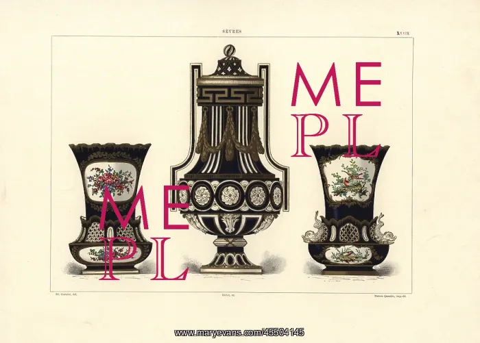 : Three Sevres vases : Three Sevres vases