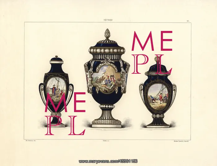 : Three Sevres vases : Three Sevres vases