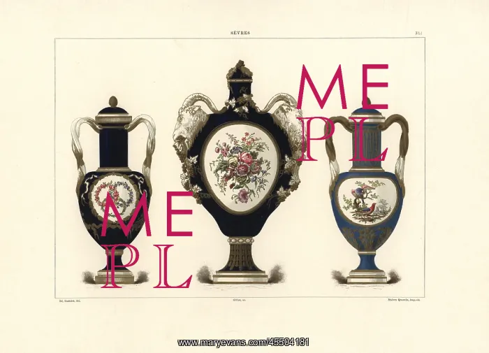 : Three Sevres vases : Three Sevres vases