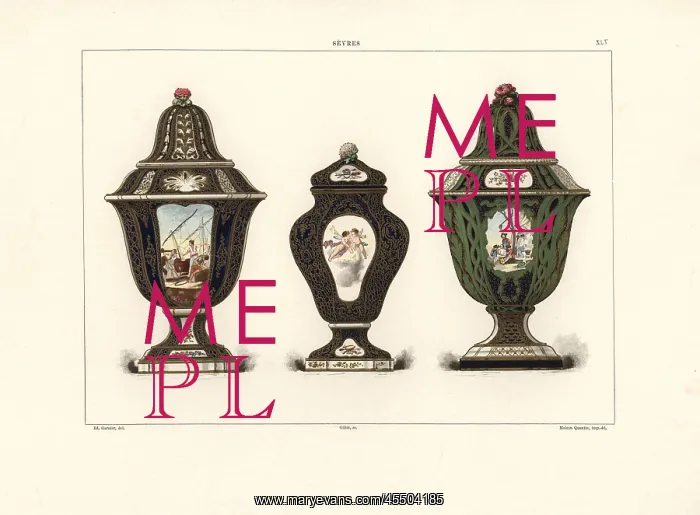: Three Sevres vases : Three Sevres vases