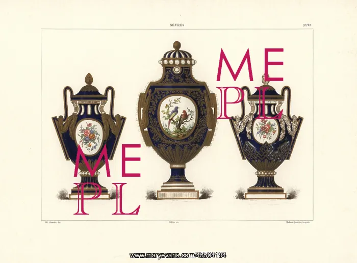 : Three Sevres vases : Three Sevres vases